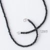 Stunning handmade long necklace Black Spinel fine Sterling Silver