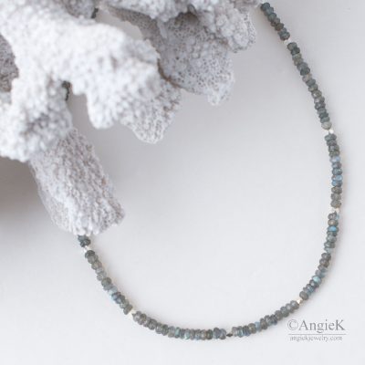 elegant with a modern touch hand-crafted Blue Fire Labradorite Sterling Silver Necklace bohemian look