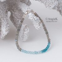 Gorgeous handmade Blue Topaz and Labradorite Sterling Silver Bracelet for special ocassion