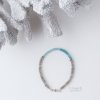 Artisan jewelry Blue Topaz and Labradorite gemstone rondelle beads Sterling Silver Bracelet