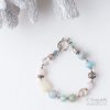 Handmade jewellry Multi Aquamarine Sterling Silver Toggle Bracelet for mother's day