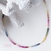 Sterling Silver Necklace with multi color faceted Sapphire gemstone rondelle jewelry