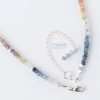 Handmade luxurious  trendy Multi Sapphire gemstone Sterling Silver Necklace jewellery