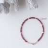 soft pastel Rhodolite Garnet and Thai beads Sterling Silver handmade Bracelet
