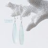 Handmade beautiful refreshing Serena Aqua Chalcedony Faceted Pear Sterling Silver Earrings