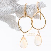 fall/winter collection handmade fashionable Warm Honey Citrine Faceted Pear Gold Earrings for special ocassion