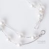 Artisan unique White South Sea Shell Pearls Double Strand Sterling Silver Necklace for a Elegant bridal look fall/winter jewelry