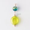 Hanmade April Peridot Green  bead and round Murano Glass 14KT Gold Filled rondelle beads and findings Pendant
