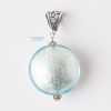 Refreshing handmade Aquamarine Murano Glass Sterling Silver Pendant jewelry