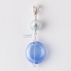 unique Bluebell Blue genuine italian handcrafted Murano Glass Sterling Silver Pendant jewelry