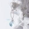 Selena handmade contemporary look Aquamarine Briolette Marquis Petal Sterling Silver Earrings for any ocassion