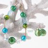 Hanmade designed Marina Multi Murano Glass 14KT Gold Filled Bracelet paired with green murano earrings