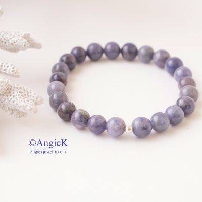 Trendy unisex handmade natural Tanzanite gemstone stretch bracelet high quality gift mother father day  jewellery