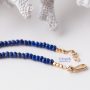 Artisan blue gemstone jewellery 14 kt gold Vermeer hook-eye clasp mother wife gift
